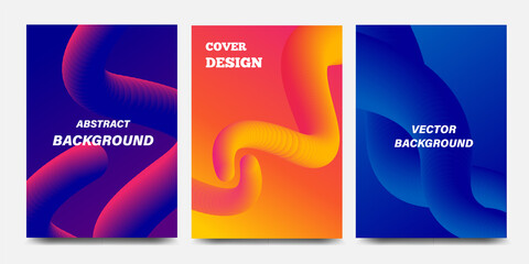 3D flow abstract gradient cover design liquid , Fluid effect 3d cover template . a4 page book cover . 