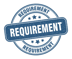 requirement stamp. requirement label. round grunge sign
