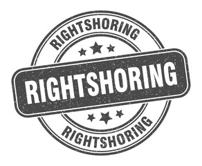 Fototapeta premium rightshoring stamp. rightshoring label. round grunge sign