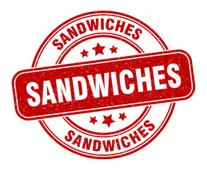 sandwiches stamp. sandwiches label. round grunge sign