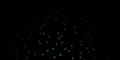 Dark BLUE vector background with small and big stars.