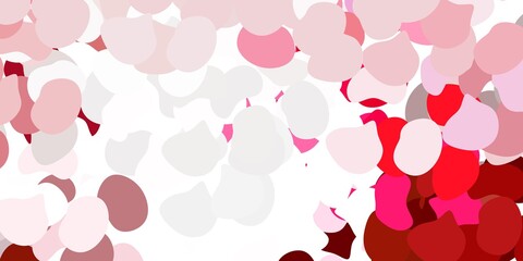 Light pink, red vector texture with memphis shapes.