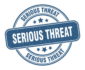 serious threat stamp. serious threat label. round grunge sign