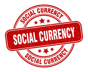 social currency stamp. social currency label. round grunge sign