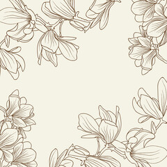 Beautiful greeting card background, Background with magnolia flower, Flower background with light color