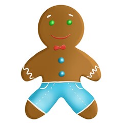 gingerbread man isolated on white