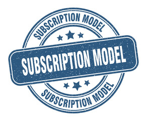 subscription model stamp. subscription model label. round grunge sign