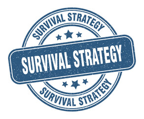 survival strategy stamp. survival strategy label. round grunge sign