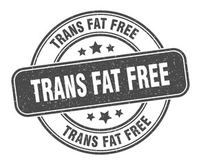 trans fat free stamp. trans fat free label. round grunge sign