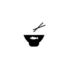 Poke Bowl icon. Hawaiian restaurant symbol. Logo design element