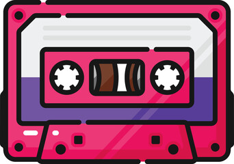 Audio Cassette Tape Filled Outline Icon