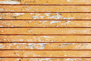 Peel paint wood background. Wooden desk texture. Plank desk board. Vintage rustic background. 