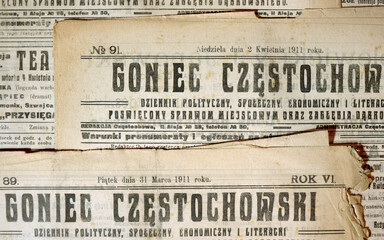 "Goniec Częstochowski" - 1911 - dziennik w języku polskim									
