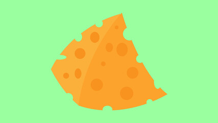 Swiss cheese or emmental cheese flat color icon for food apps and websites