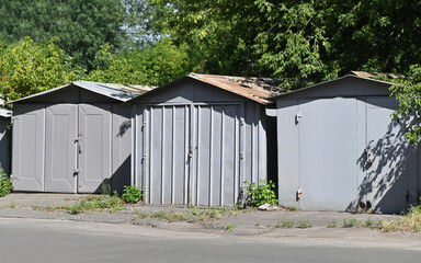 Rusty metal garage