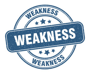 weakness stamp. weakness label. round grunge sign
