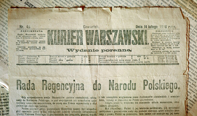 "Kurier Warszawski" (Kurjer, Kuryer) - 1918 - wielkonakładowy polski dziennik wydawany w latach 1821-1939									
