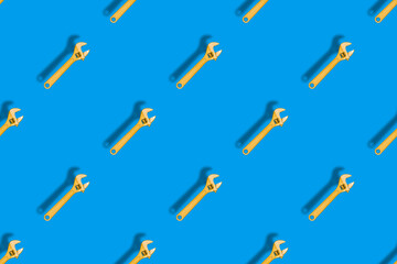 Seamless pattern. Wrench seamless pattern. Wrench background.