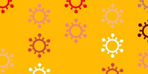 Light Orange vector pattern with coronavirus elements.