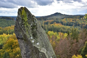 Semnice Rock with views of Andelska Hora Castle