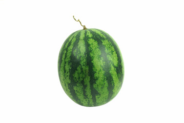 Close up a front vertical veiw a watermelon.