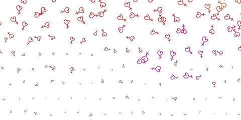 Light Pink, Red vector backdrop with woman's power symbols.