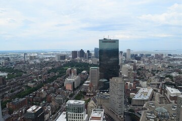 Boston City Modern Skyline Panoramic View