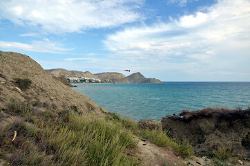 A blue bay on the Black sea in Crimea