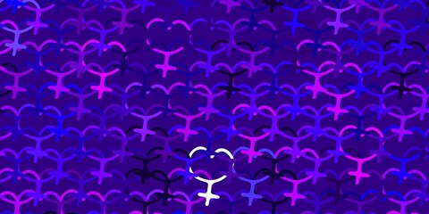 Light Purple, Pink vector template with businesswoman signs.