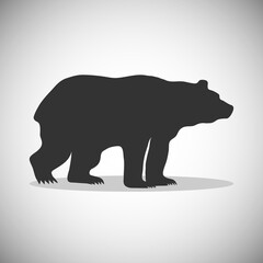 Fototapeta premium Bear, silhouette of a bear on a white background. Vector, cartoon illustration. Vector.