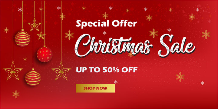 Special offer, christmas sale, up to 50% off, Christmas Sale Offer Banner Design