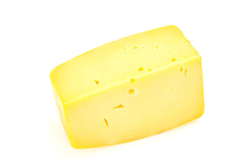 Hard yellow tasty cheese brick