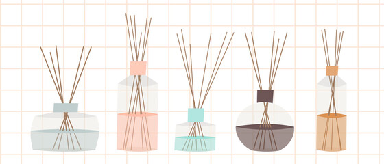 Aromatherapy. Aroma diffuser, aromatic essential oil. Vector flat cartoon illustration