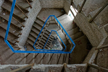 Stairs in an abandoned observation tower.