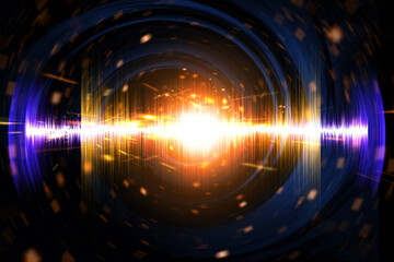 Colorful Neon Soundwave 3D Illustration