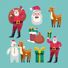 christmas set, with cute and funny characters