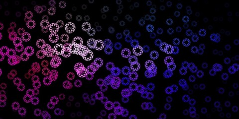 Dark pink, blue vector pattern with spheres.