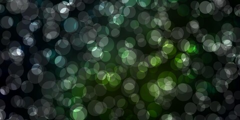 Dark Green vector pattern with spheres.