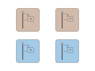 Cute flag icons. Isolated image in jpeg format.
