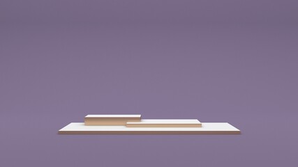 Podium for product demonstration. 3d render. Rectangular exhibition stand.