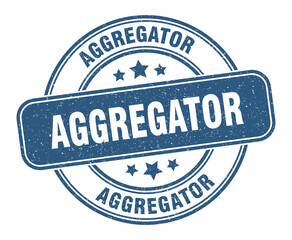 aggregator stamp. aggregator label. round grunge sign