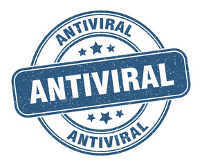 antiviral stamp. antiviral label. round grunge sign