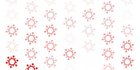 Light Red vector pattern with coronavirus elements.