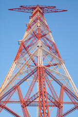 Large electric pylon on the Strait of Messina