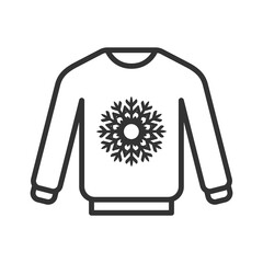 Christmas sweatshirt icon isolated on white background. Pullover symbol modern, simple, vector, icon for website design, mobile app, ui. Vector Illustration