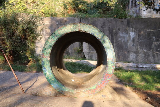 concrete tunnel on the Playground