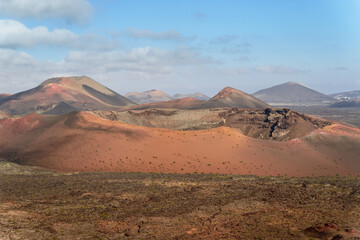 Naklejka na ściany i meble The volcano based desert landscape of Timanfaya