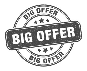 big offer stamp. big offer label. round grunge sign