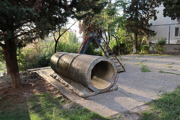 concrete tunnel on the Playgroun