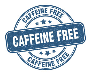 caffeine free stamp. caffeine free label. round grunge sign
